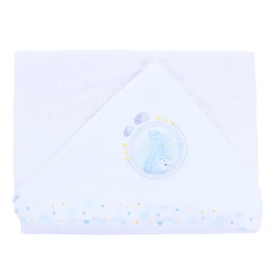 Toalha Com Capuz Muito Mimo Felpa Forro Bordado Cegonha