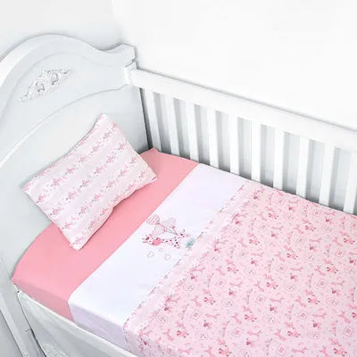 Jogo Lençol Berço Americano Baby Nice Girafa - 3 Peças Jogo Lençol Berço Americano Baby Nice Girafa - 3 Peças