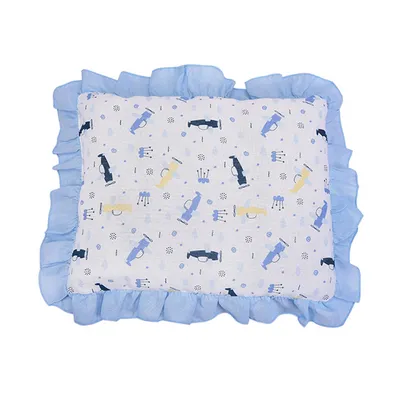 Travesseiro Baby Nice Com Babado Estampa Avião Travesseiro Baby Nice Com Babado Estampa Avião