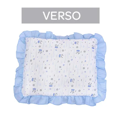 Travesseiro Baby Nice Com Babado Estampa Avião Travesseiro Baby Nice Com Babado Estampa Avião