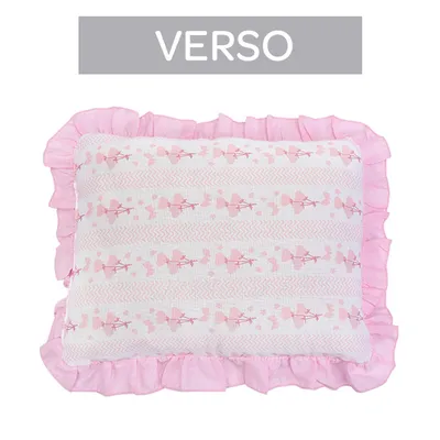 Travesseiro Baby Nice Com Babado Estampa Girafa Travesseiro Baby Nice Com Babado Estampa Girafa