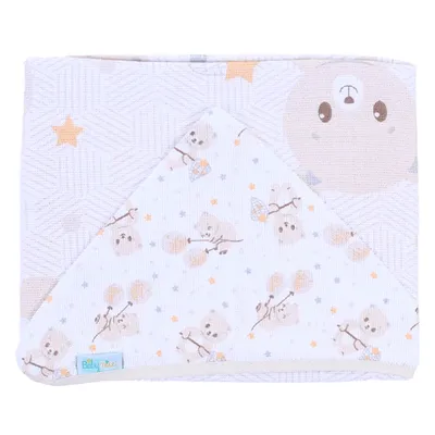 Toalha Com Capuz Baby Nice Felpa Forro Estampa Ursinho