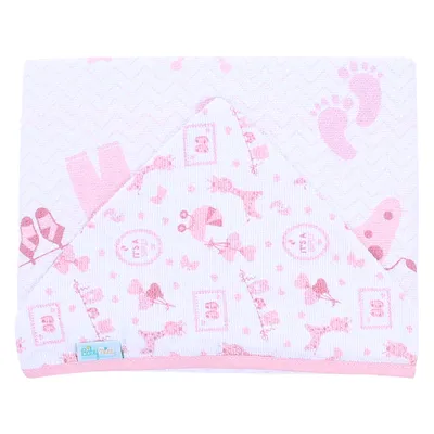 Toalha Com Capuz Baby Nice Felpa Forro Estampa Girafa