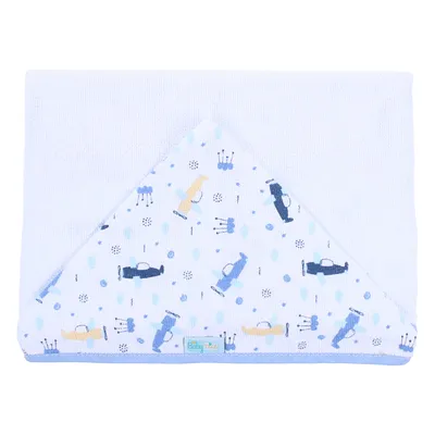 Toalha Com Capuz Baby Nice Felpa Forro Estampa Avião