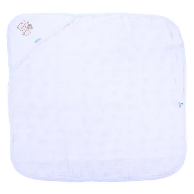 Toalha Com Capuz Baby Nice Soft Bordada Ursinho