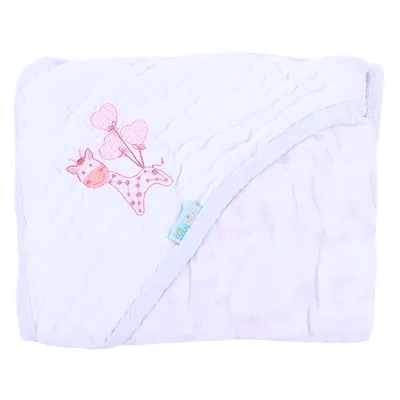 Toalha Com Capuz Baby Nice Soft Bordada Girafa Toalha Com Capuz Baby Nice Soft Bordada Girafa