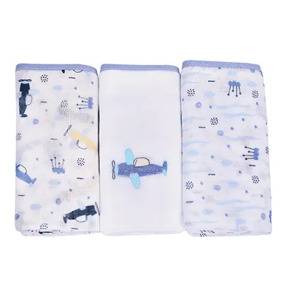 Kit Fralda Baby Nice Com Bainha Avião - 3 Peças