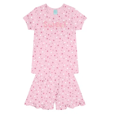 Pijama Curto Infantil Kyly Brilha No Escuro Sweet