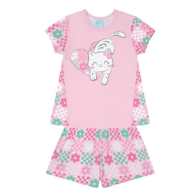 Pijama Curto Infantil Kyly Brilha No Escuro Gatinha