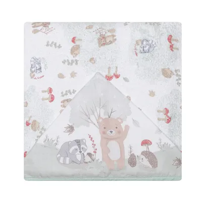 Toalha Com Capuz Papi Felpuda Com Forro Estampa Floresta