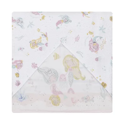 Toalha Com Capuz Papi Felpuda Com Forro Estampa Sereia