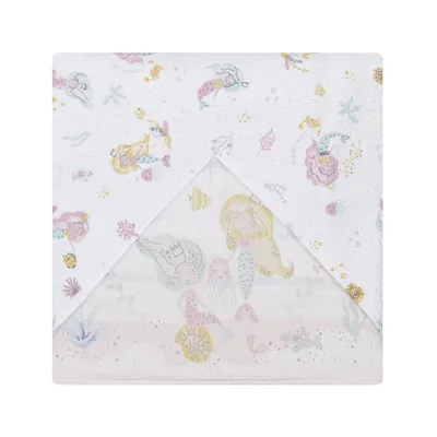 Toalha Com Capuz Papi Felpuda Estampa Sereia