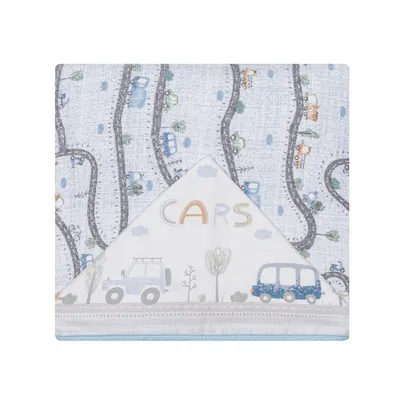 Toalha Com Capuz Papi Felpuda Estampa Pista De Carros