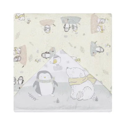 Toalha Com Capuz Papi Felpuda Estampa Urso Polar