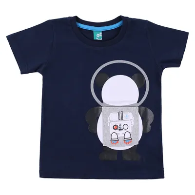 Camiseta Infantil Kookabu Meia Malha Panda Astronauta