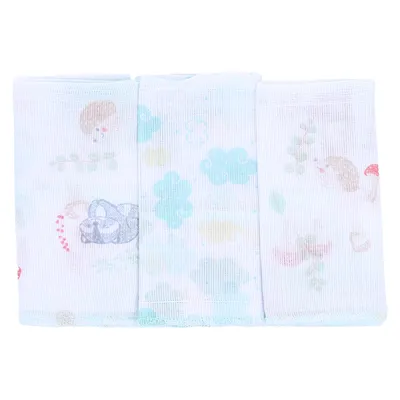 Kit Pano De Boca Papi Estampa Floresta - 3 Peças