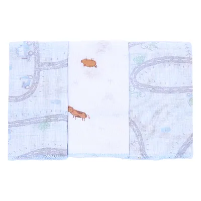 Kit Pano De Boca Papi Estampa Carros - 3 Peças