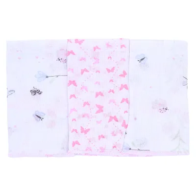 Kit Pano De Boca Papi Estampa Flores - 3 Peças