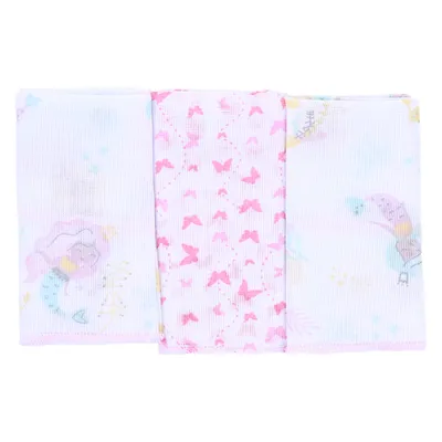 Kit Pano De Boca Papi Estampa Sereia - 3 Peças