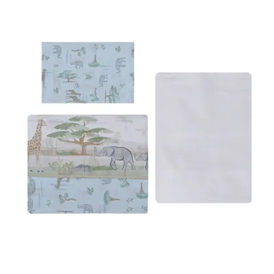 Jogo Lençol Berço Americano Papi Estampa Safari - 3 Peças Jogo Lençol Berço Americano Papi Estampa Safari - 3 Peças