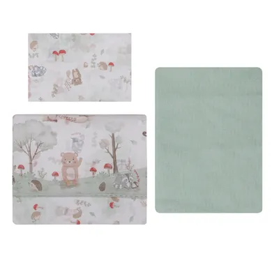 Jogo Lençol Berço Americano Papi Estampa Floresta - 3 Peças Jogo Lençol Berço Americano Papi Estampa Floresta - 3 Peças