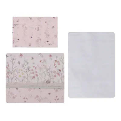 Jogo Lençol Berço Americano Papi Estampa Flores - 3 Peças Jogo Lençol Berço Americano Papi Estampa Flores - 3 Peças