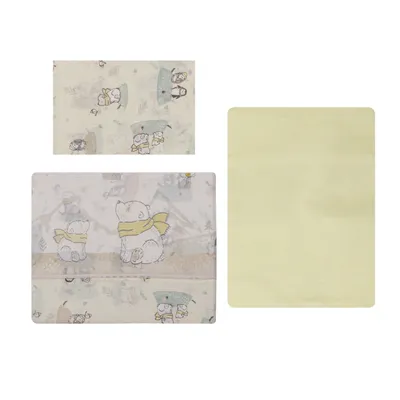 Jogo Lençol Berço Tamanho Padrão Papi Urso - 3 Peças