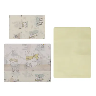 Jogo Lençol Berço Americano Papi Estampa Urso - 3 Peças Jogo Lençol Berço Americano Papi Estampa Urso - 3 Peças