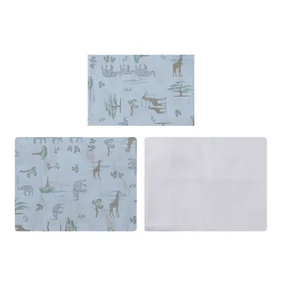 Jogo Lençol Berço Americano Papi Estampa Safari - 3 Peças Jogo Lençol Berço Americano Papi Estampa Safari - 3 Peças