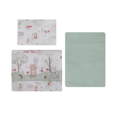 Jogo Lençol Berço Americano Papi Estampa Floresta - 3 Peças Jogo Lençol Berço Americano Papi Estampa Floresta - 3 Peças