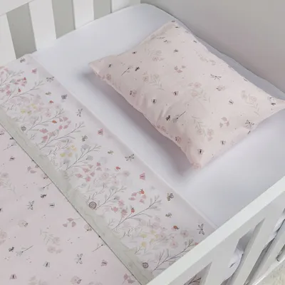 Jogo Lençol Berço Americano Papi Estampa Flores - 3 Peças Jogo Lençol Berço Americano Papi Estampa Flores - 3 Peças