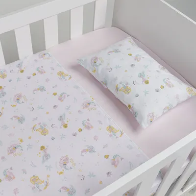 Jogo Lençol Berço Americano Papi Estampa Sereia - 3 Peças Jogo Lençol Berço Americano Papi Estampa Sereia - 3 Peças