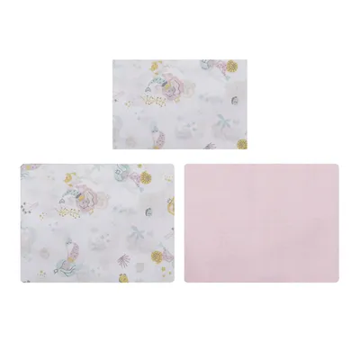 Jogo Lençol Berço Americano Papi Estampa Sereia - 3 Peças Jogo Lençol Berço Americano Papi Estampa Sereia - 3 Peças