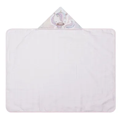 Toalha Com Capuz Papi Felpuda Forrada Estampa Unicórnio