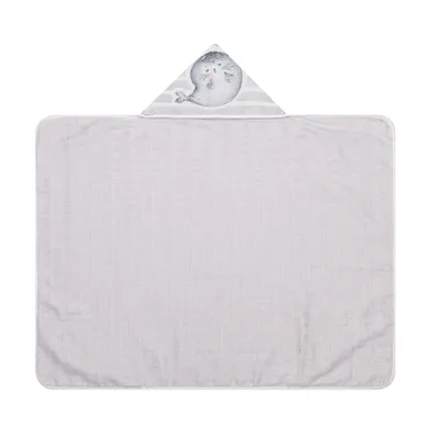 Toalha Com Capuz Papi Felpuda Forrada Estampa Foca