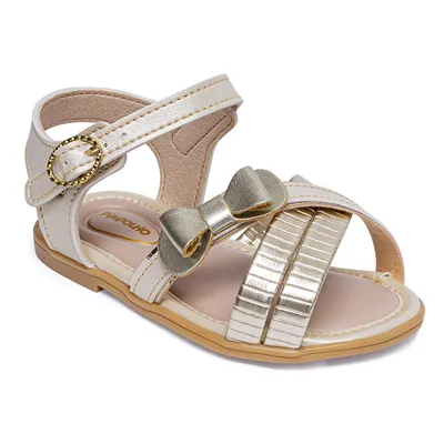 Sandália Bebê Pimpolho Tiras Com Laço Fivela Fase 2