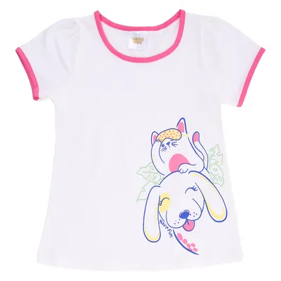 Pijama Curto Infantil Have Fun Meia Malha Estampa Dog Cat