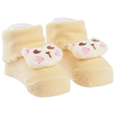 Meia Bebê Pimpolho Com Aplique De Bichinho Menina