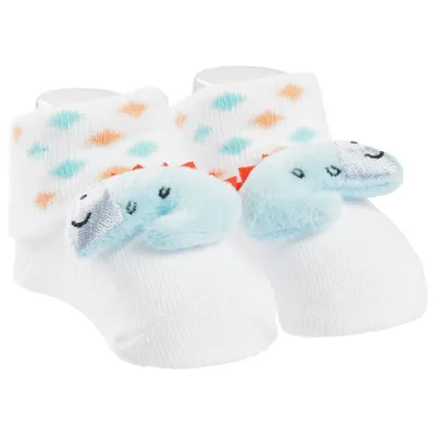 Meia Bebê Pimpolho Com Aplique De Bichinho Menino