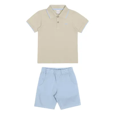Conjunto Infantil Alakazoo Com Camisa Polo Texturizada