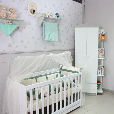 Kit Berço Art Bebê Luxo Botão Tamanho Americano - 6 Peças Kit Berço Art Bebê Luxo Botão Tamanho Americano - 6 Peças