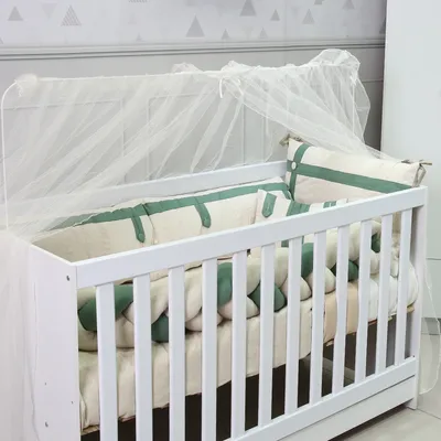 Kit Berço Art Bebê Luxo Botão Tamanho Americano - 6 Peças Kit Berço Art Bebê Luxo Botão Tamanho Americano - 6 Peças