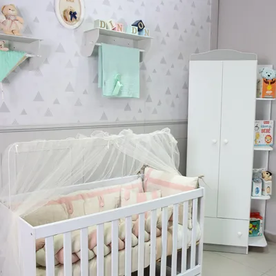 Kit Berço Art Bebê Luxo Botão Tamanho Americano - 6 Peças Kit Berço Art Bebê Luxo Botão Tamanho Americano - 6 Peças