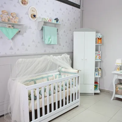 Kit Berço Art Bebê Luxo Botão Tamanho Americano - 6 Peças Kit Berço Art Bebê Luxo Botão Tamanho Americano - 6 Peças