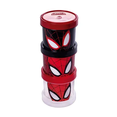 Kit Potes Plasútil Conect Decorado Homem Aranha - 3 Peças Kit Potes Plasútil Conect Decorado Homem Aranha - 3 Peças