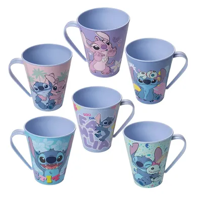 Caneca Plasútil Decorada Stitch 280ml