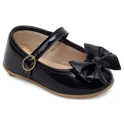 Sapato Bebê Pimpolho Verniz Com Laço Fivela Fase 2