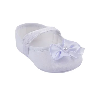 Sapatilha Bebê Everly Com Elástico Aplique Flor E Pérola