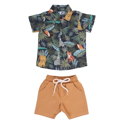 Conjunto Bebê Kookabu Camisa Estampa Selva