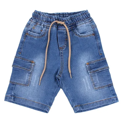 Bermuda Jeans Infantil Faos Bolsos Cargo Bermuda Jeans Infantil Faos Bolsos Cargo